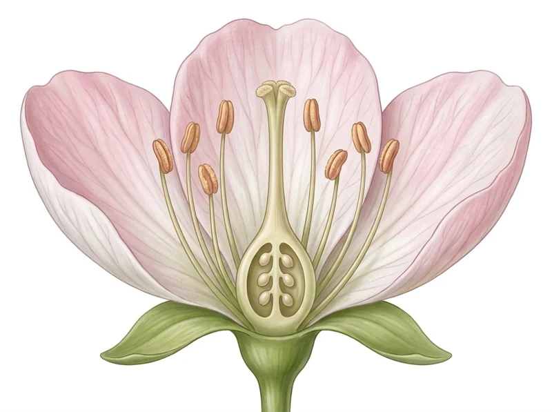 講義插圖：從花瓣脈紋到子房剖面，一筆一筆畫出